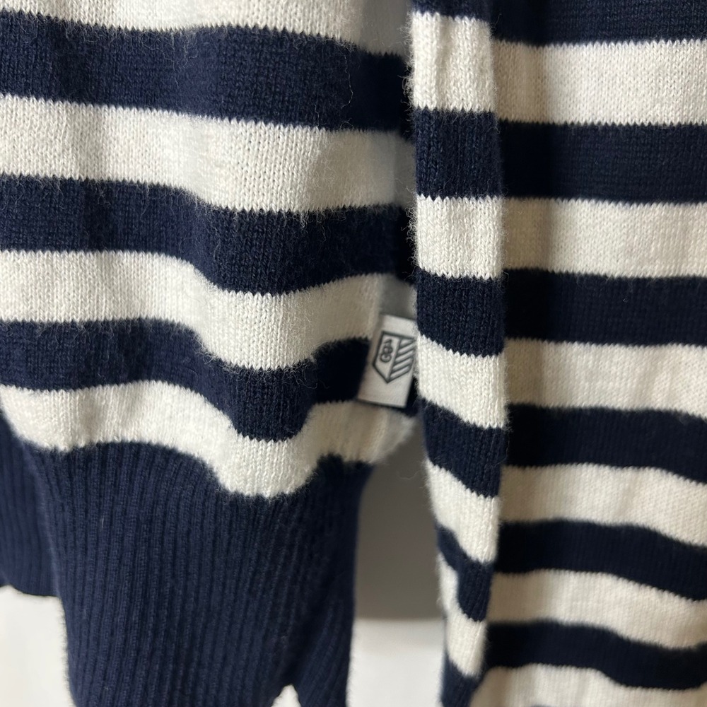 RULE 18 Bobby Jones Sweater Mens L Navy Yellow Stripe 1/4 Zip Pima Cotton - Picture 4 of 8